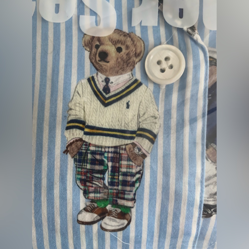 Polo Ralph Lauren Iconic Madison Bear Striped Pajama Set size XL NWT - Picture 10 of 10